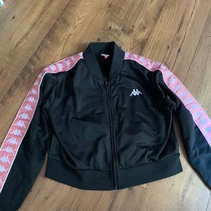 black and pink crop sweater